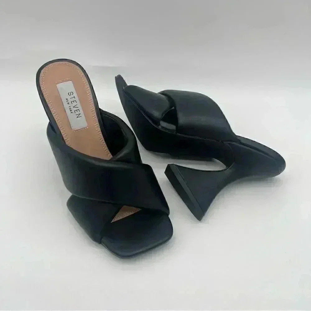 Steven NY | Baga Sandals | Block Heel | Black | Size 6